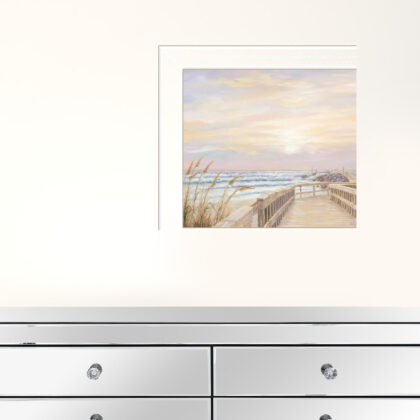 Set Of Two Sunrise Sunset 1 White Framed Print Wall Art
