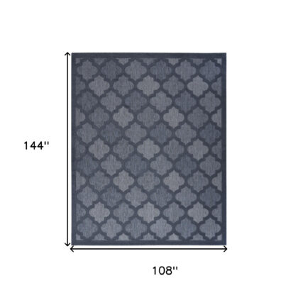 9' X 12' Navy Blue Indoor Outdoor Area Rug