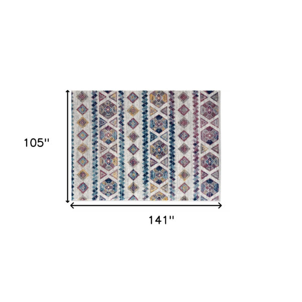 9' x 12' Ivory Geometric Power Loom Area Rug