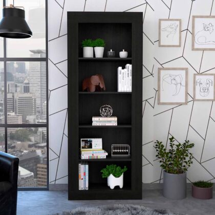 Black Five Tier Bookcase