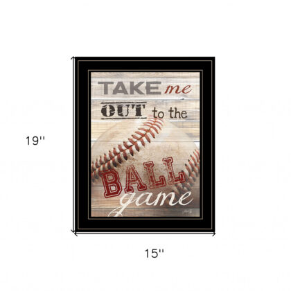 Take Me Out To The Ball Game 2 Black Framed Print Wall Art