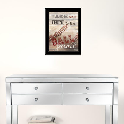 Take Me Out To The Ball Game 2 Black Framed Print Wall Art