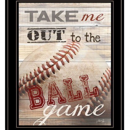 Take Me Out To The Ball Game 2 Black Framed Print Wall Art