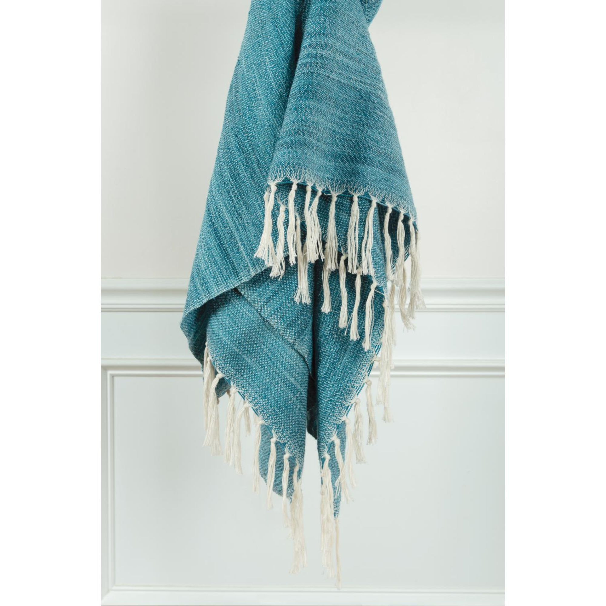 Teal Blue Woven 100% Poly Pet Throw Blanket - Image 3