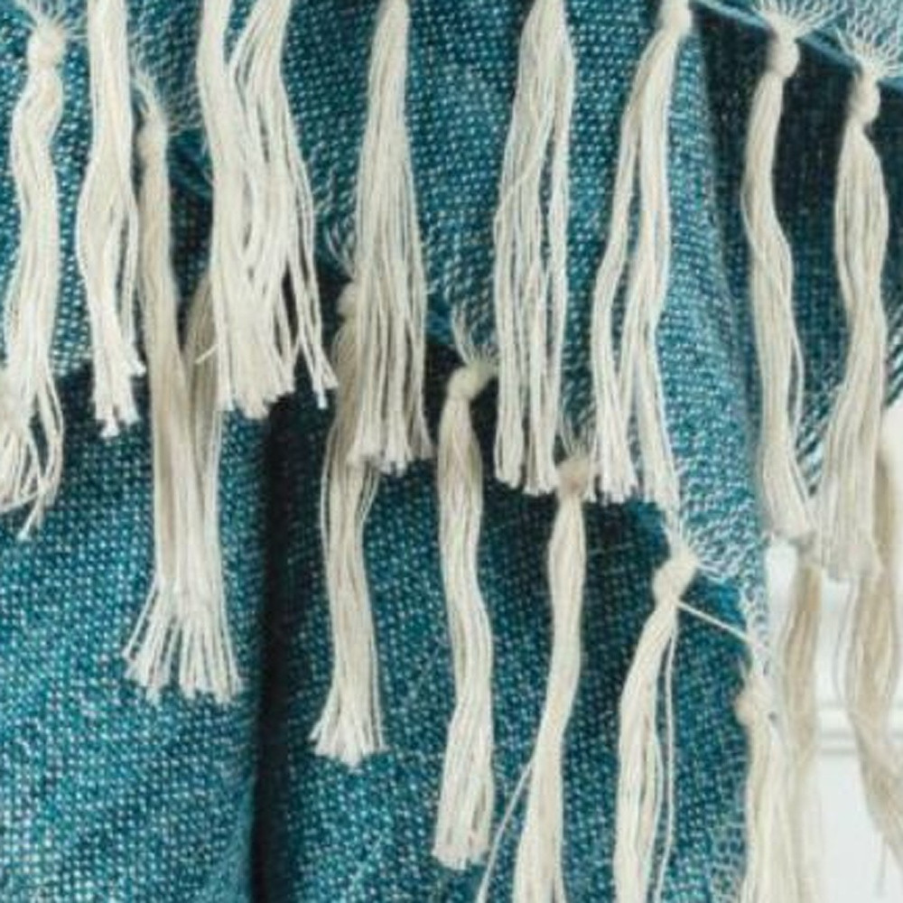 Teal Blue Woven 100% Poly Pet Throw Blanket - Image 4