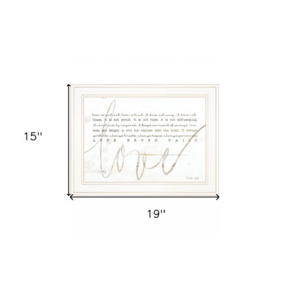 Love Never Fails 2 White Framed Print Wall Art