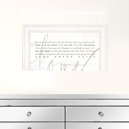 Love Never Fails 2 White Framed Print Wall Art