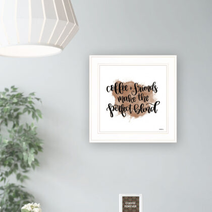 Coffee And Friends 2 White Framed Print Wall Art