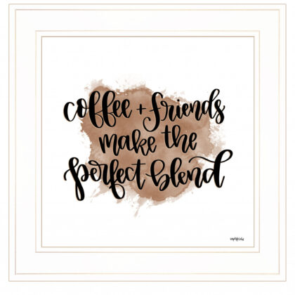 Coffee And Friends 2 White Framed Print Wall Art
