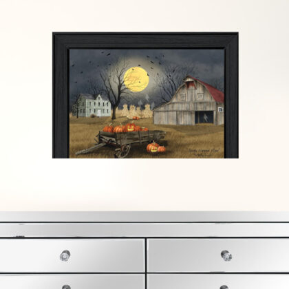 Spooky Harvest Moon 3 Black Framed Print Wall Art