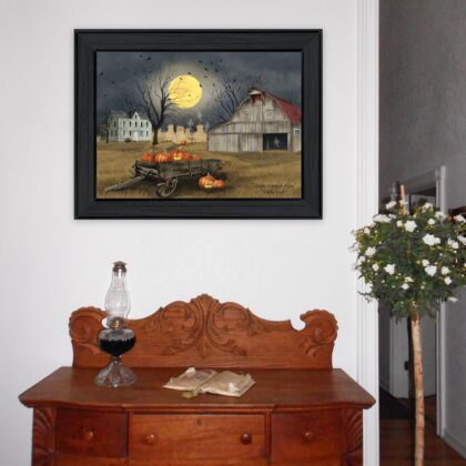 Spooky Harvest Moon 3 Black Framed Print Wall Art