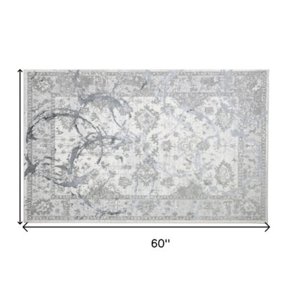 3' X 5' Gray Abstract Area Rug