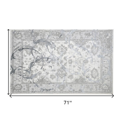 4' x 6' Gray Abstract Area Rug