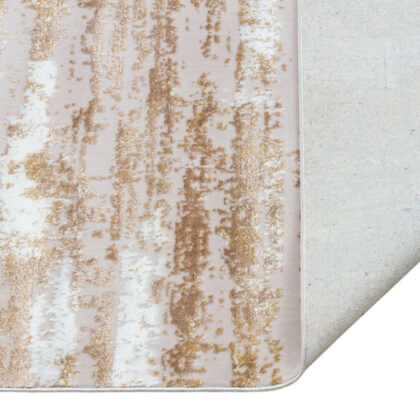8' x 11' Beige Abstract Washable Non Skid Area Rug