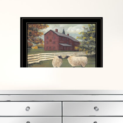 Hancock Sheep 3 Black Framed Print Wall Art