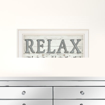 Relax 3 White Framed Print Wall Art