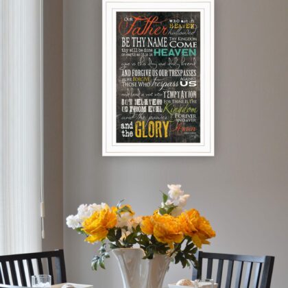 The Lords Prayer 2 White Framed Print Wall Art