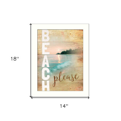 Beach Please 3 White Framed Print Wall Art