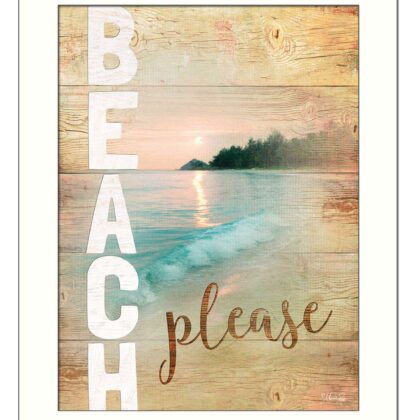 Beach Please 3 White Framed Print Wall Art