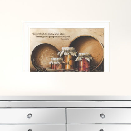 Blessings And Prosperity 2 White Framed Print Wall Art