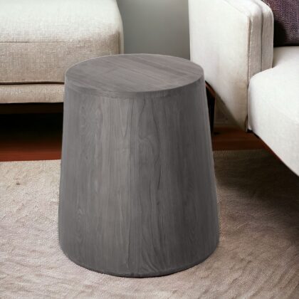 18" Ebony Solid Wood Round End Table