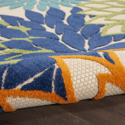 12' X 15' Blue and Green Indoor Outdoor Area Rug