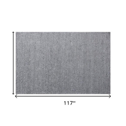8' x 10' Gray and Silver Striped Hand Woven Non Skid Area Rug