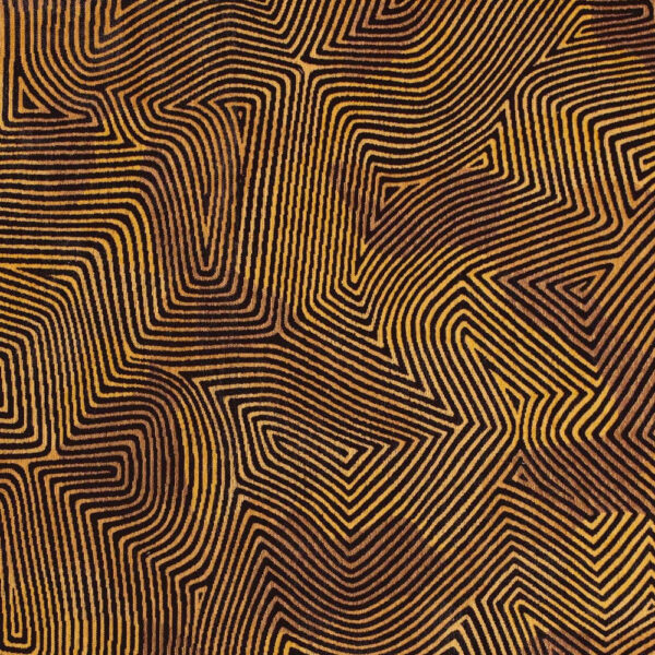 8' x 11' Black and Gold Abstract Non Skid Area Rug