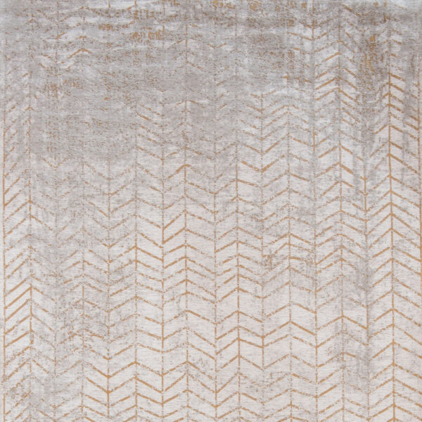 8' Gray and Yellow Round Chevron Non Skid Area Rug