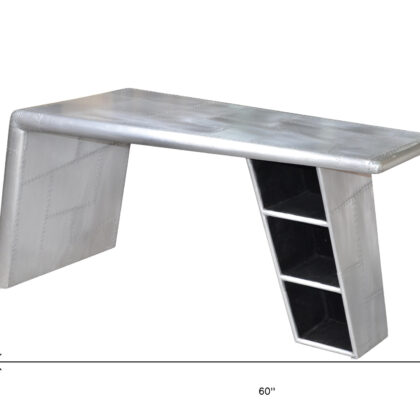 60" Silver Aluminum Writing Desk