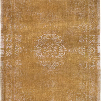 8' x 11' Orange and White Medallion Non Skid Area Rug