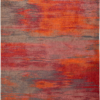 3' X 5' Red and Gray Abstract Non Skid Area Rug