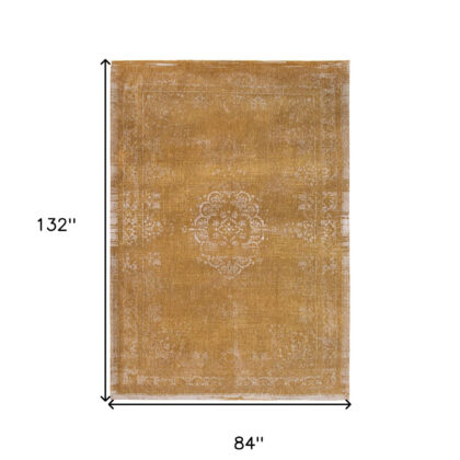 8' x 11' Orange and White Medallion Non Skid Area Rug