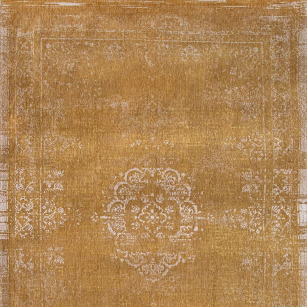 8' x 11' Orange and White Medallion Non Skid Area Rug