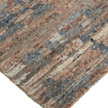 12' X 15' Red And Blue Wool Abstract Hand Knotted Area Rug