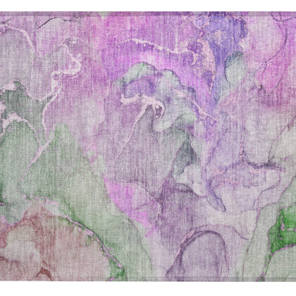 2' X 3' Purple Abstract Washable Non Skid Indoor Outdoor Area Rug
