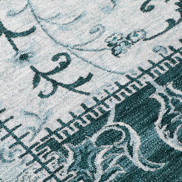 2' X 3' Teal Patchwork Washable Non Skid Indoor Outdoor Area Rug