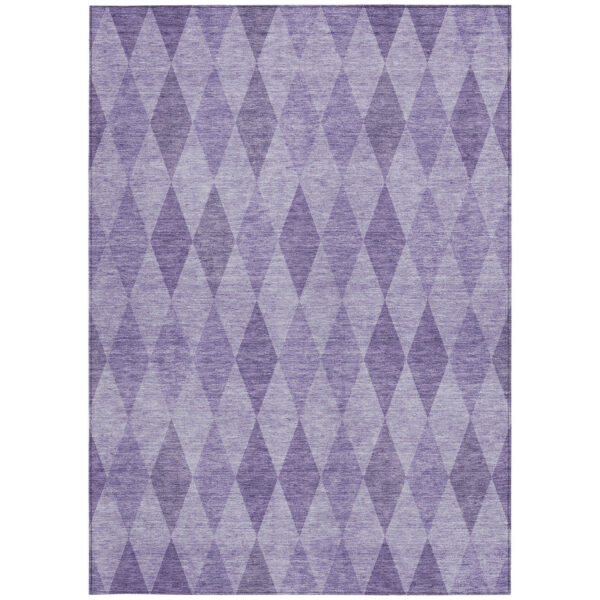 10' X 14' Purple Geometric Washable Non Skid Indoor Outdoor Area Rug