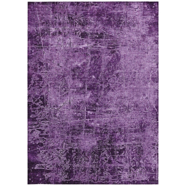 8' X 10' Purple Abstract Washable Non Skid Indoor Outdoor Area Rug
