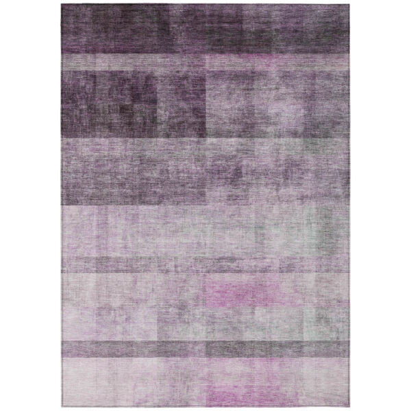 10' X 14' Purple Ombre Washable Non Skid Indoor Outdoor Area Rug