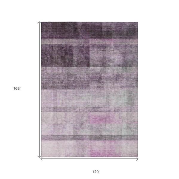 10' X 14' Purple Ombre Washable Non Skid Indoor Outdoor Area Rug