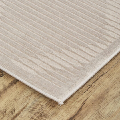 10' X 13' Ivory And Tan Geometric Stain Resistant Area Rug