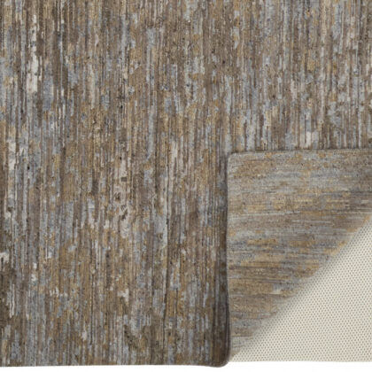 9' X 12' Brown And Gray Wool Abstract Hand Knotted Area Rug