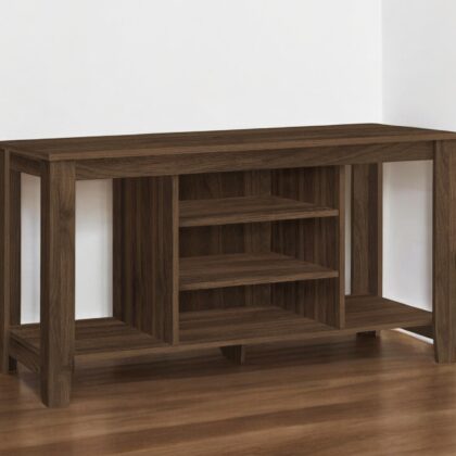 48" Brown Wood Open Shelving TV Stand