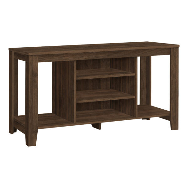 48" Brown Wood Open Shelving TV Stand