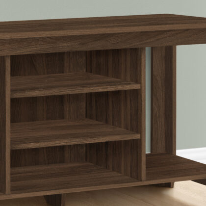 48" Brown Wood Open Shelving TV Stand