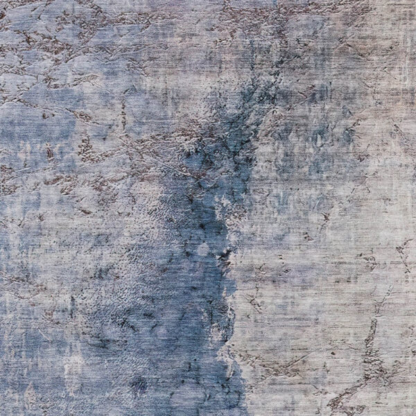 9' X 12' Navy Blue And Gray Abstract Washable Indoor Outdoor Area Rug