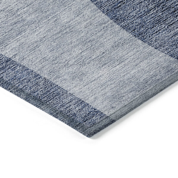 3' X 5' Denim Blue And Sky Blue Abstract Washable Indoor Outdoor Area Rug