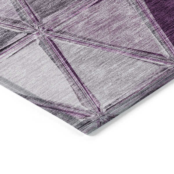 5' X 8' Merlot Purple And Lavender Geometric Washable Indoor Outdoor Area Rug
