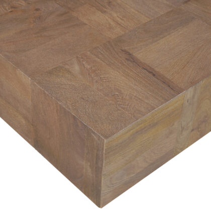 59" Dark Brown And Black Solid Wood Coffee Table